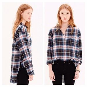 Madewell collarless popover in Wheaton Plaid